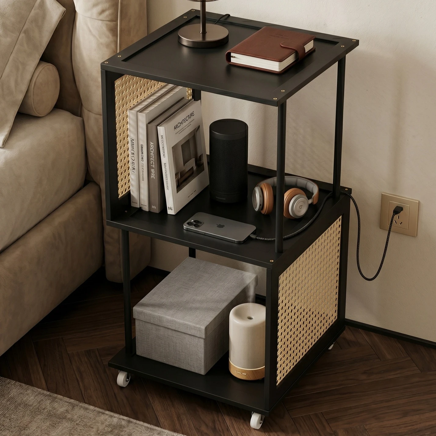 sofa side cabinet side cabinet ultra-narrow locker mini movable bedside side cabinet small side several small apartments