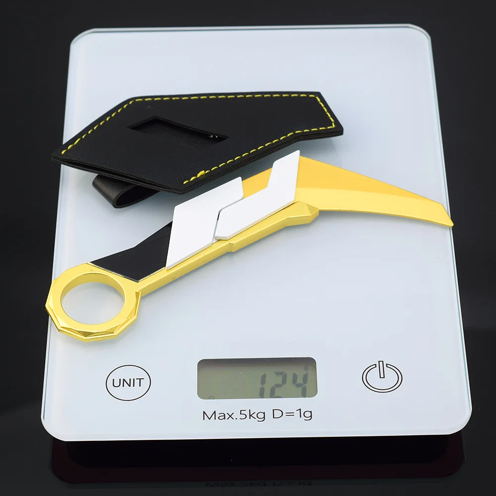 16cm6.3in Valorant Prime 2.0 Karambit Leather Case Version Game Peripheral Weapon Ninja Samurai Swords Metal Model Toys Gifts