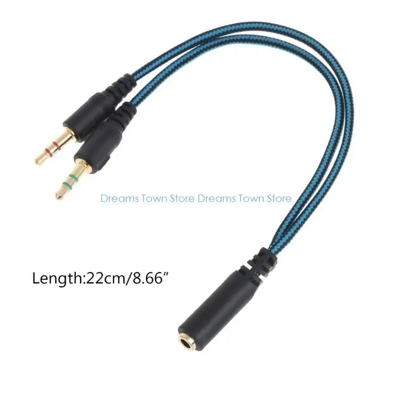 HX6A Microphone Stereo plugs Earphones Port Cord Gaming headsets to PC Laptop Adapter