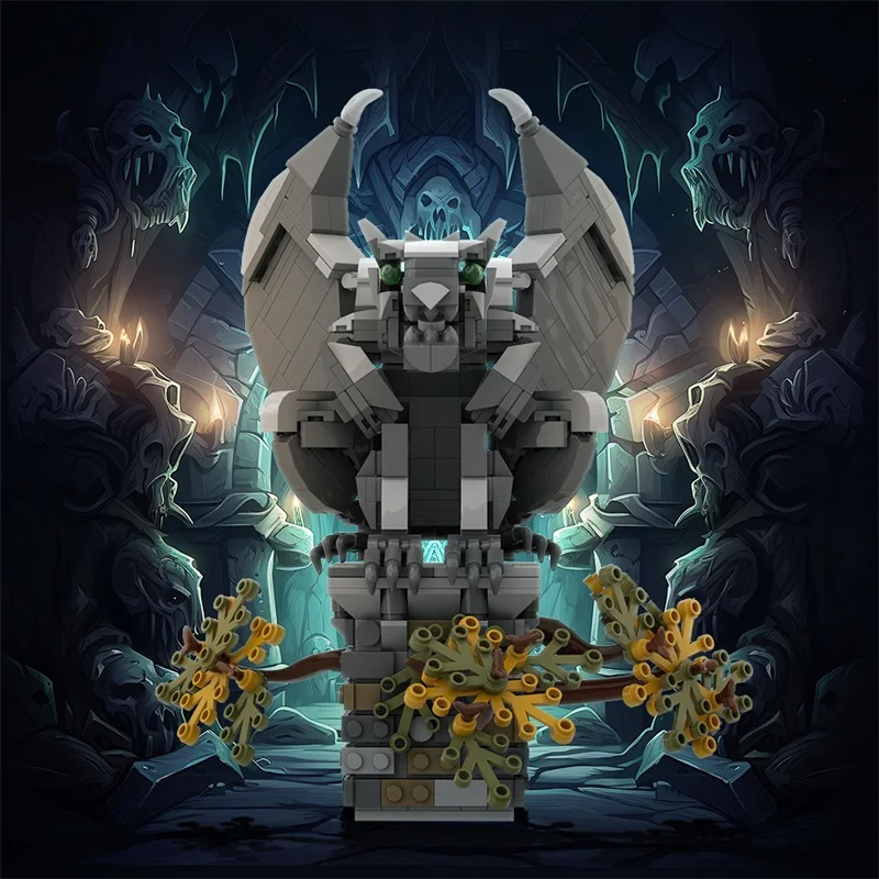 MOC Mythical Creatures V: Gargoyle Model Building Blocks Horror Stone Statue Building Creative Assembly Toys Children's Gift