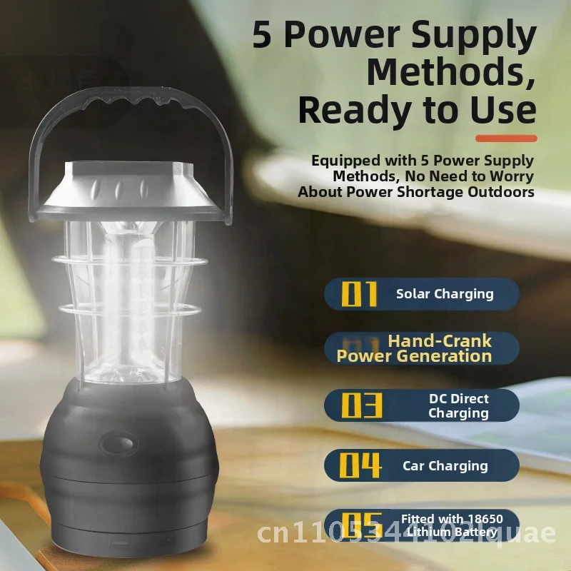 

Перезаряжаемая светодиодная солнечная лампа для наружного освещения для кемпинга, строительной площадки, аварийный источник питания, супер яркий подвесной пол