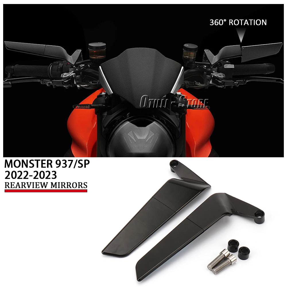 

New 2021 2022 2023 Anti-Glare Rearview Mirror 360° Adjustable Rear View Mirror Motorcycle For Ducati Monster 937 MONSTER 937 SP