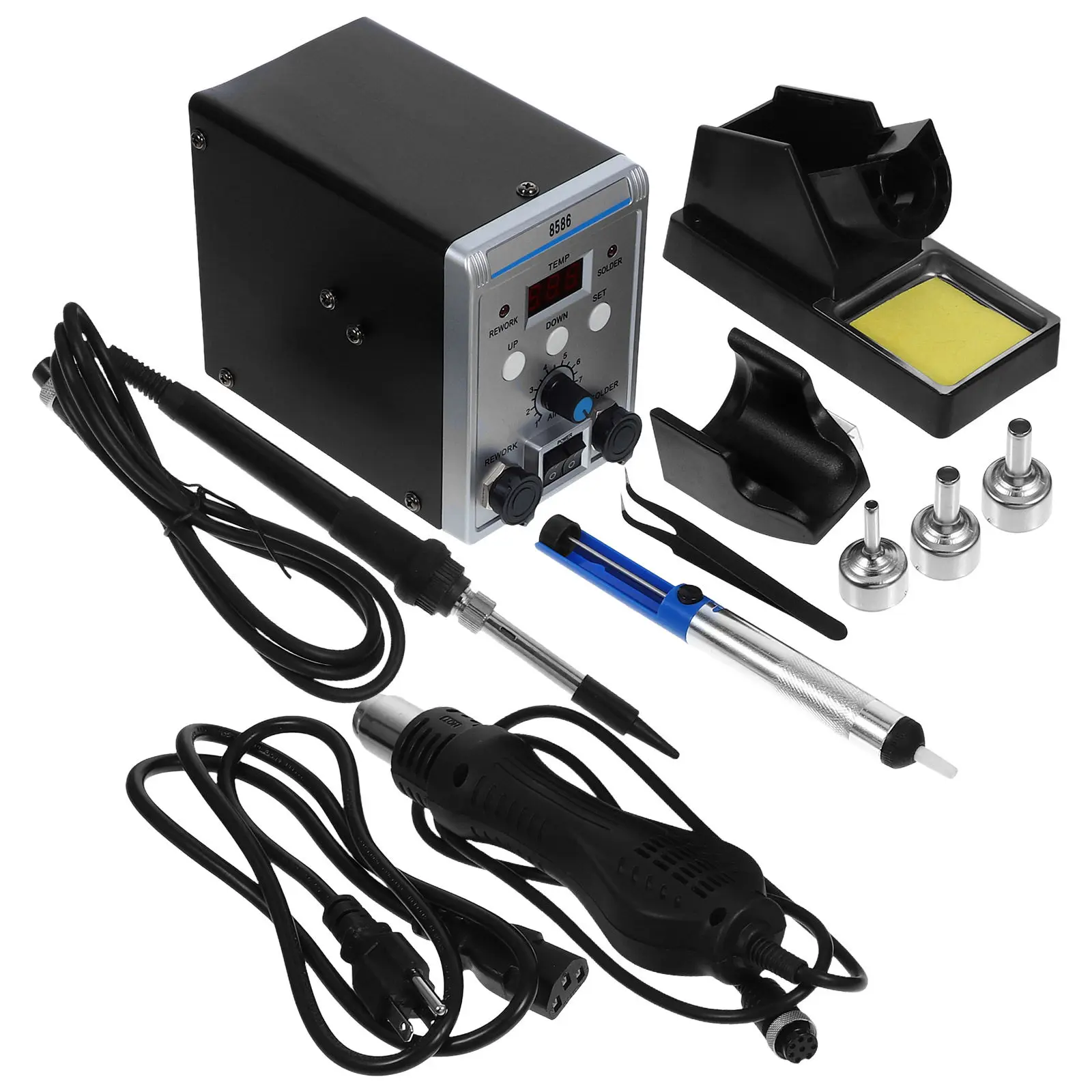 Hot Air Rework Station Station Welding Repair Tools Digital Display Rework Stations Aluminum Alloy Practical Kit