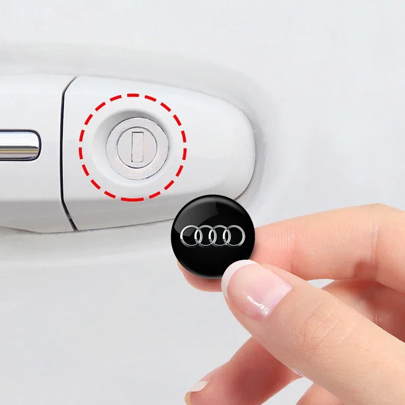 2PCS Car Door Lock Keyhole Protection Stickers Emblem For Audi A3 A4 A5 A6 A7 A8 S3 S4 Q2 Q3 Q5 Q7