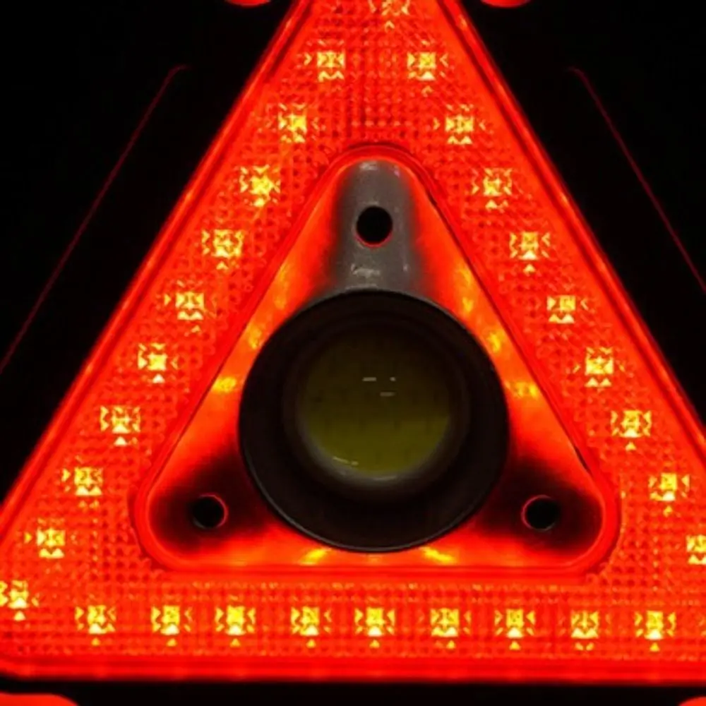Portable 2-IN-1 Warning Light Solar Roadside Triangle Warning Sign Safety Breakdown LED Work Light Car