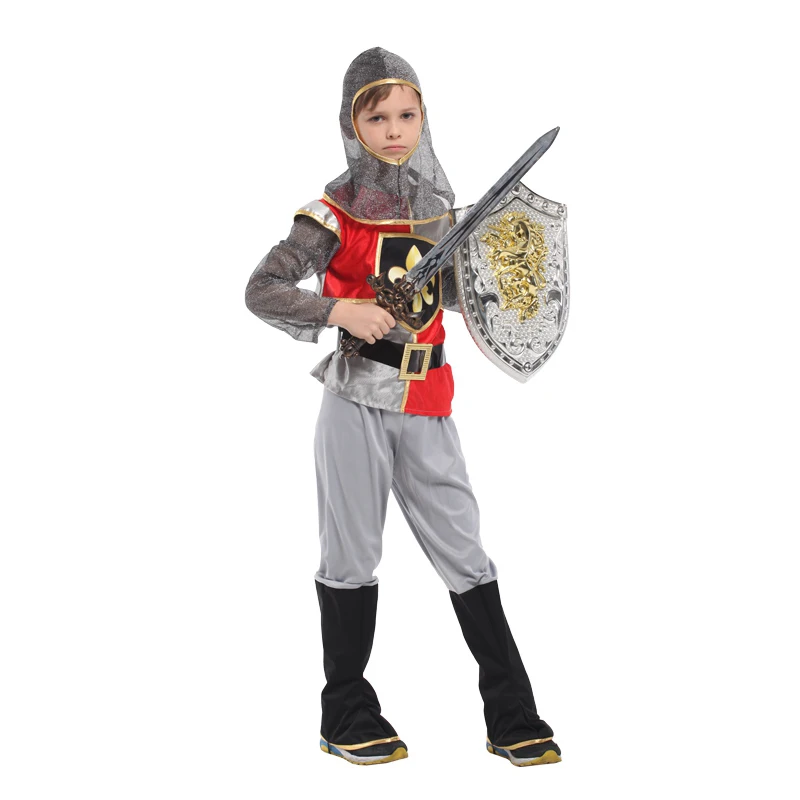 Boys Roman Samurai Cosplay Costume Kids Medieval Roman Warriors Carnival Party Performance Clothing No Weapon