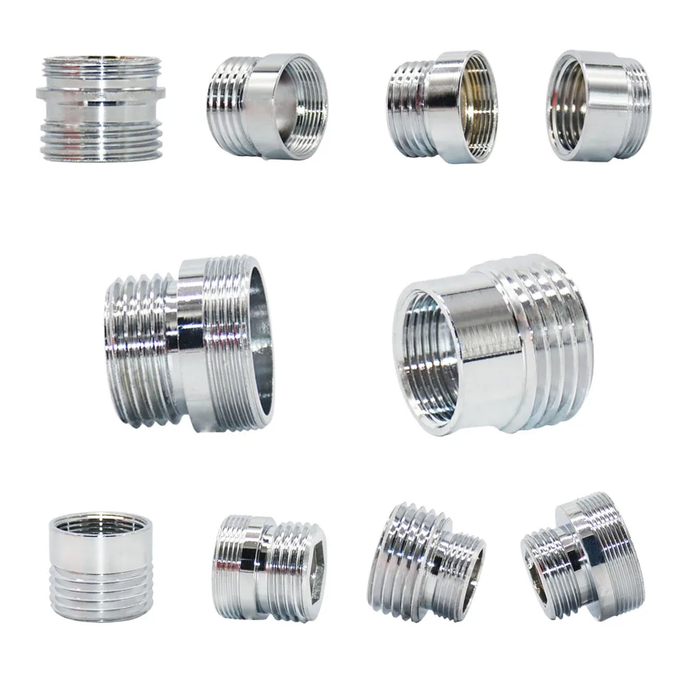 Brass Water Faucet Coupler M22 To M16 M18 M20 M24 M28 Thread Connector Silver Fittings For Bubbler Kitchen And Bathroom