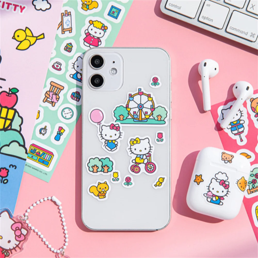 Kawaii Sanrio Sticker DIY Hand Account Diary Decorative Hello Kitty Kuromi Funny Cartoon Christmas Birthday Gifts Kids Toys