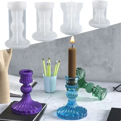 DIY Candlestick Candle Holder Silicone Mold UV Epoxy Resin Pillar Candle Holder Molds Tools Hexagon Handmade Table Ornament