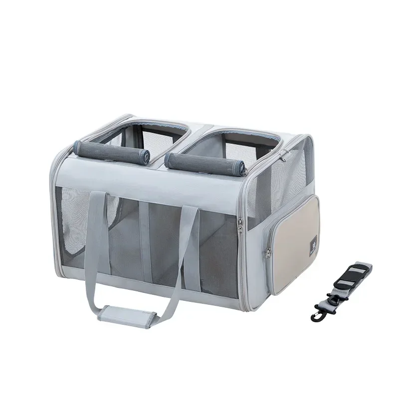 

Pet Car Cage Cat Carrier Bag Expandable Pet Cage Breathable Dog Car Bag Multi Pet Collapsible and Washable