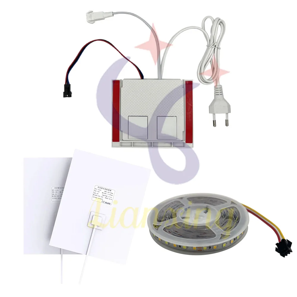 Strip light controller Touch Mirror Sensor Switch  24W Smart bathroom cabinet with mirror5m LED strip 2835 120D Anti-Fog 2030cm