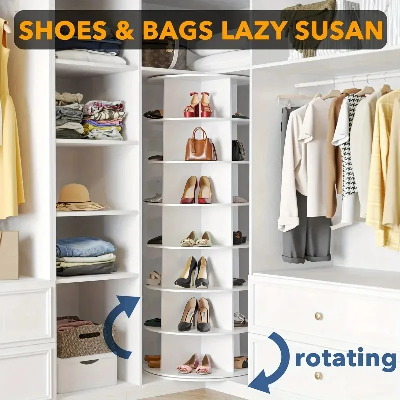 360 Degree Movable Rotating Shoe Rack, Durable Shoe Bag, Floor Standing Storage Rack, Multifunctional Storage Cabinet