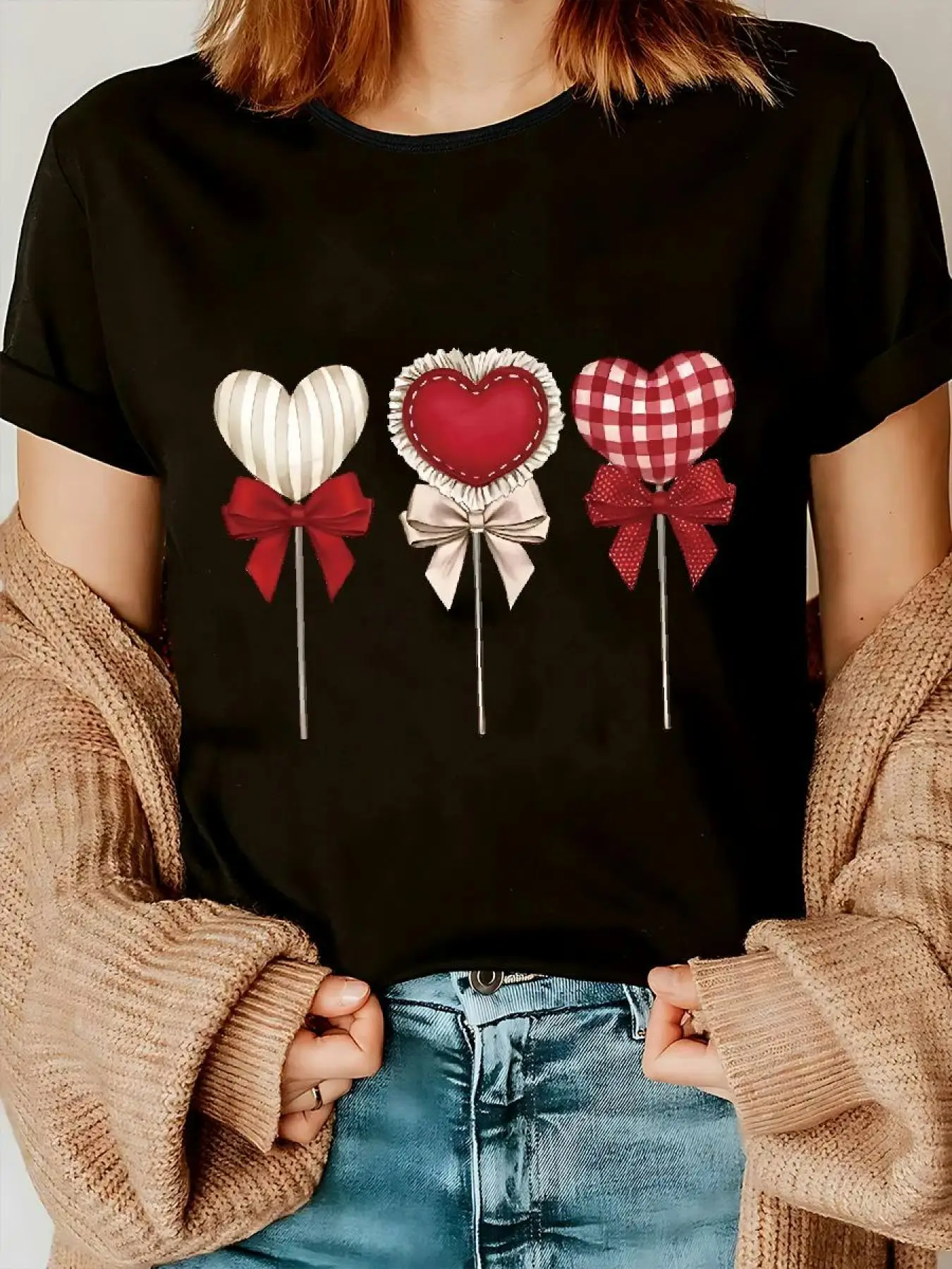 

Love Graphic Printing Summer Autumn Winter Pure Cotton Men's and Women's T-shirts Short Sleeves Luxury Outdoor Sports Brand