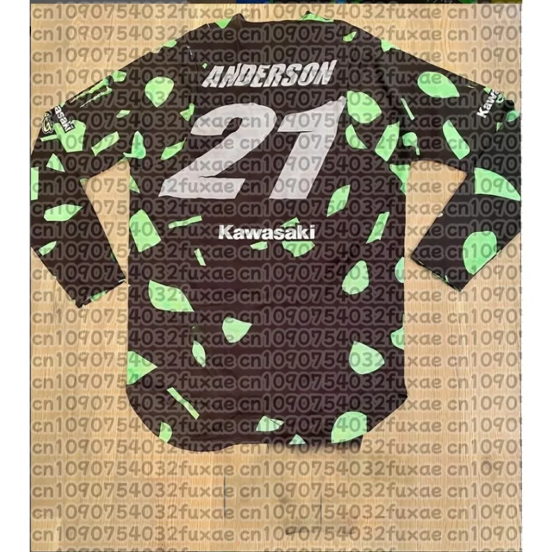 

Kawasaki Motorcycle T-Shirt New Kawasaki T-Shirt Summer Riding T-Shirt Sunscreen Fast Drying Sweat Absorbing Long Sleeve T-shirt