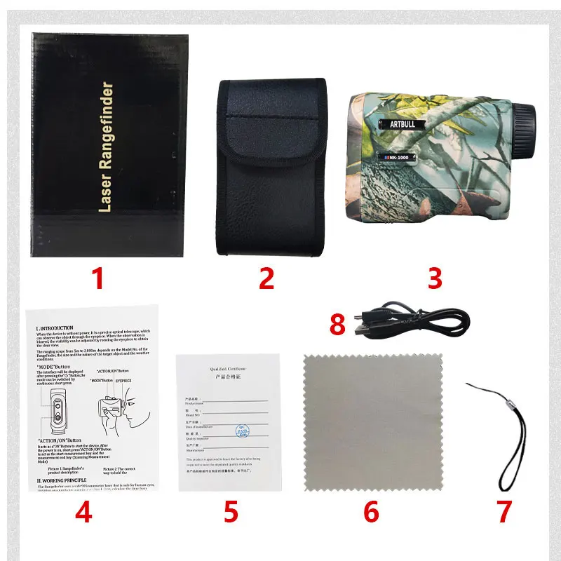 Telémetro láser recargable camuflaje medición distancia caza - imagen 5