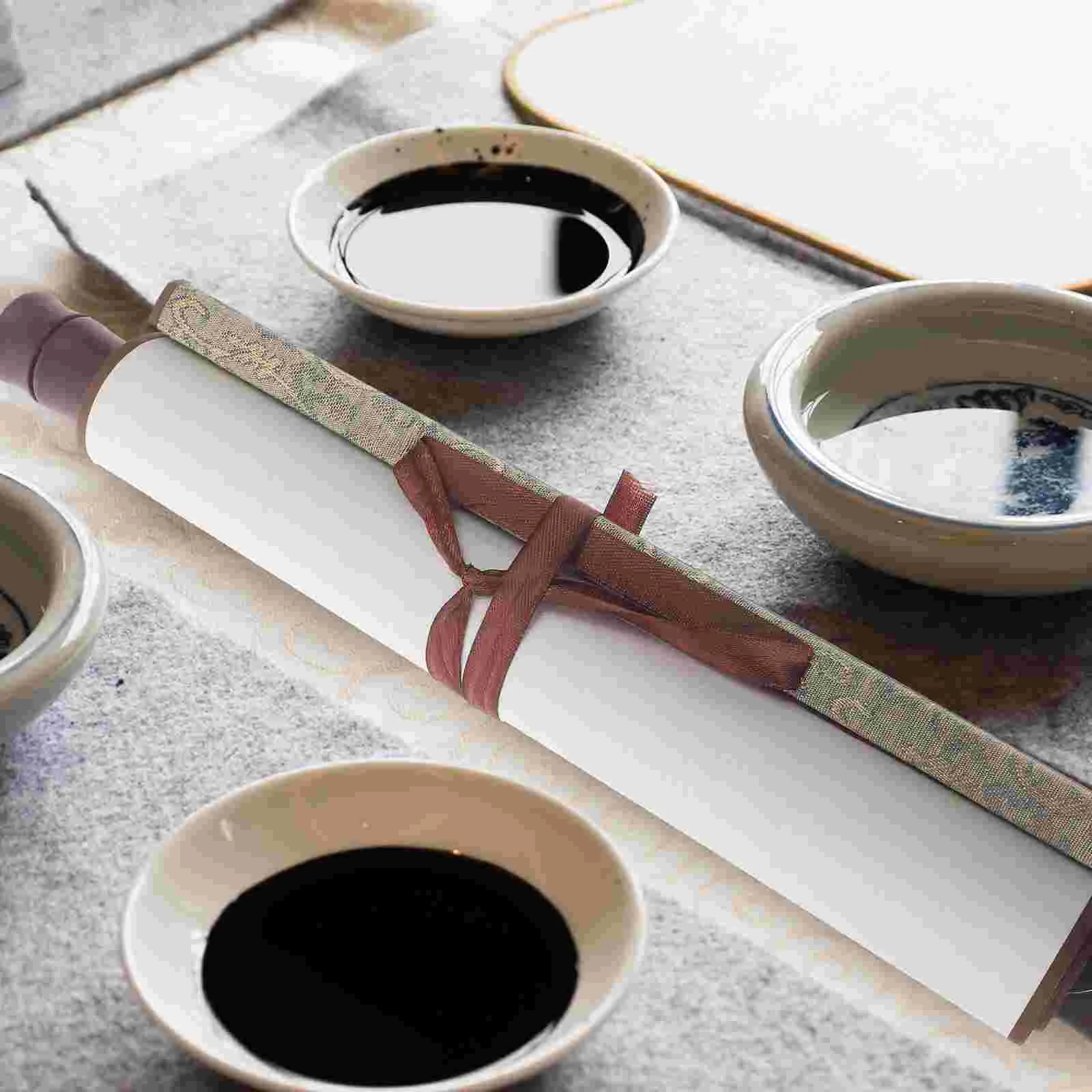 Rice Paper Scroll Chinese Calligraphy Accessory Reel Blank Hanging Blue Mounting