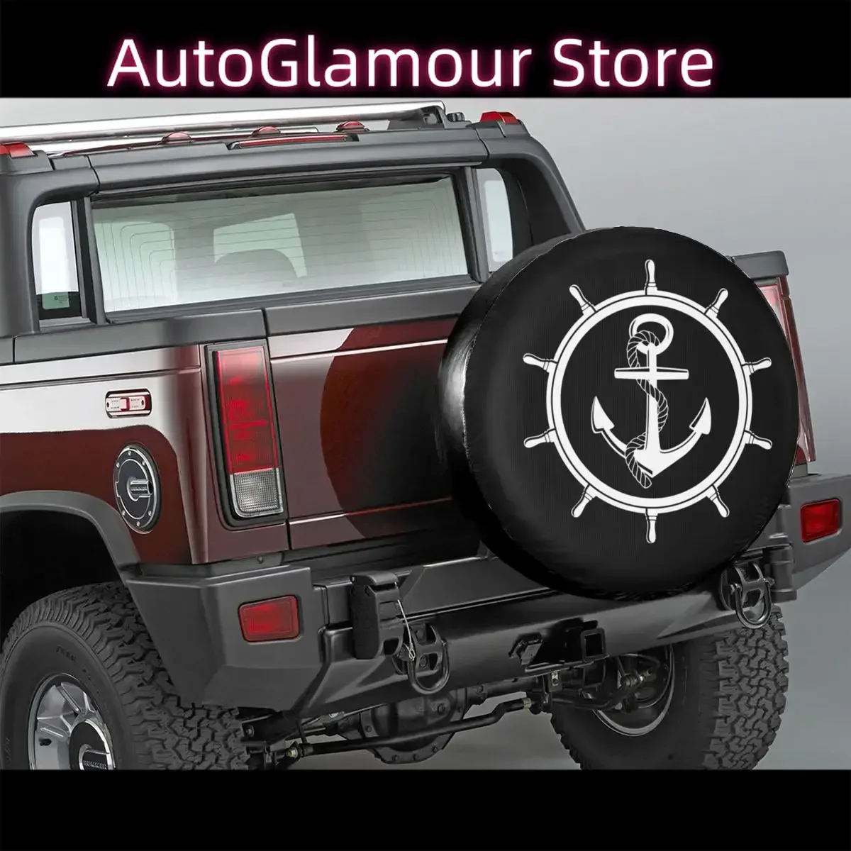 Nautical Anchor Spare Tire Cover Bag Pouch for Mitsubish Marine Dust-Proof Car Wheel Covers 14