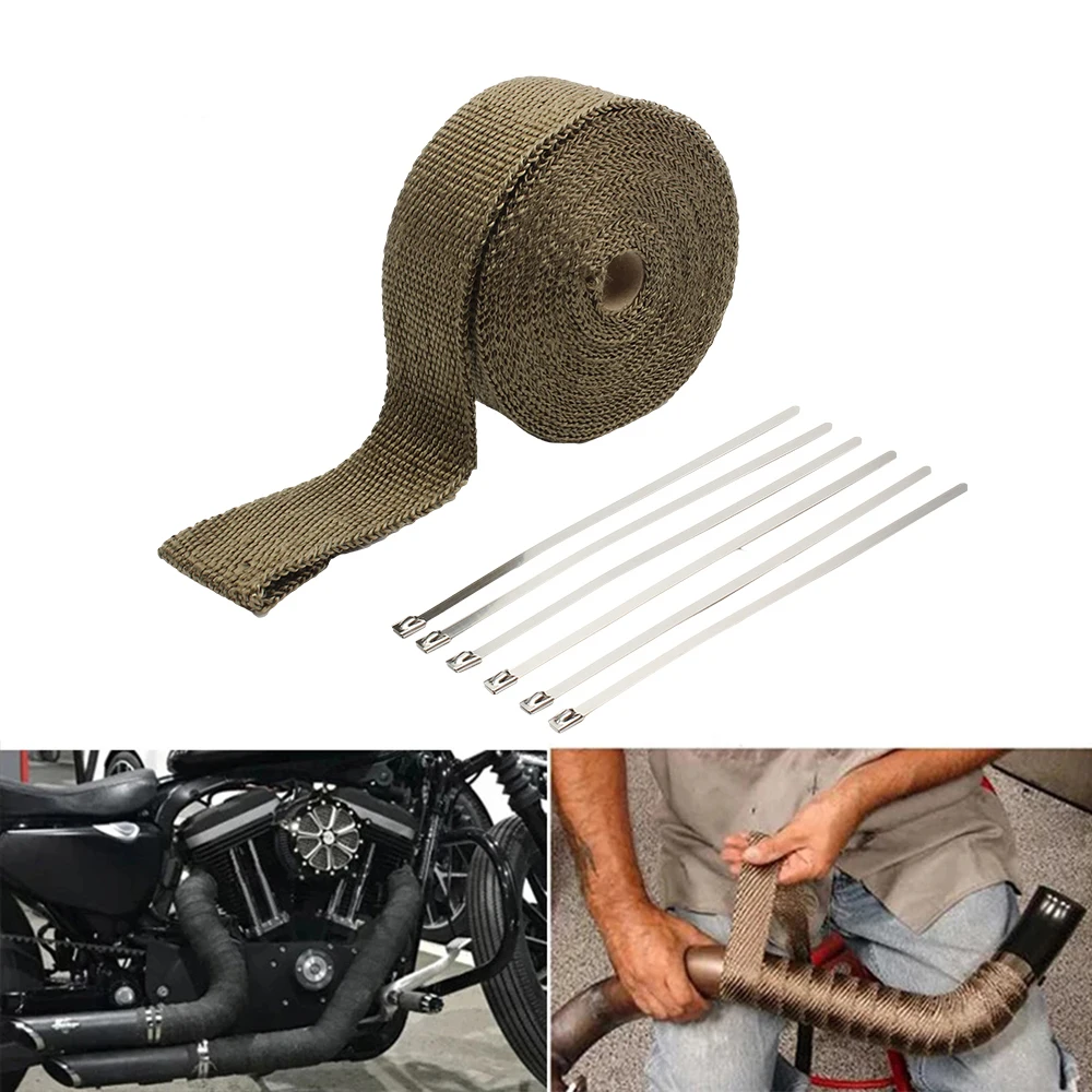 

50mm Thermolent for Muffler and Manifold up to 1200 Degree, Fireproof Tape for Motorcycle and Car 15 Meters