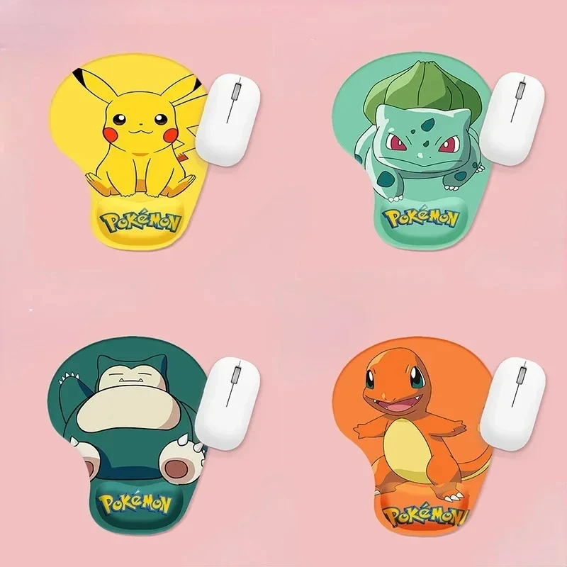Pikachus Anime Gel de sílice protector de muñeca alfombrilla de ratón Kawaii Psyduck Squirtle proteger cuaderno trabajo almohadilla de protección ambiental regalos