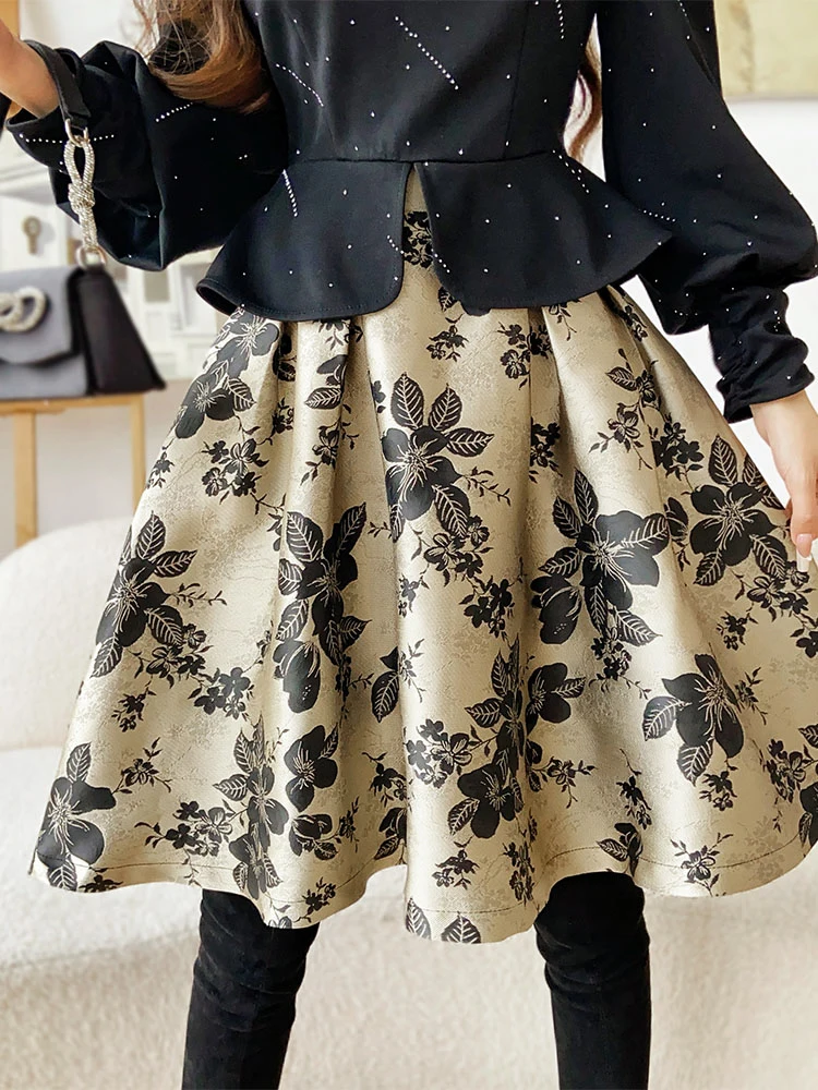 Dabuwawa Light Weight Fancy Suiting Empire Skirt Jacquard Binding Urban Elegant Women Bottom New In Y2k Clothes DA1CSK012