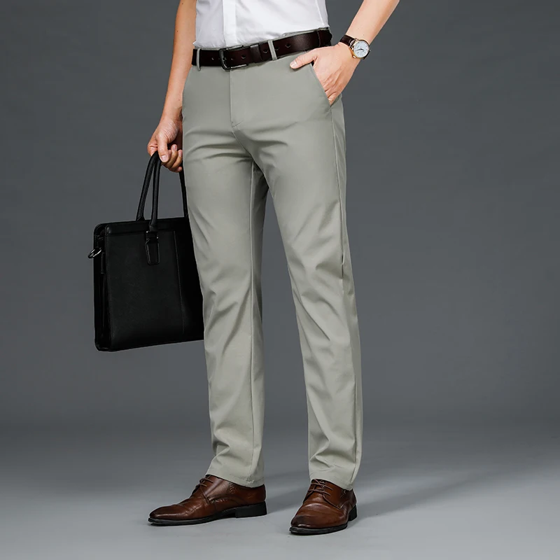 2025 autumn new style Male Pants Stretch Smart Casual Men\'s Trousers Office Quick Dry Suit Pant Korean Straight Pants