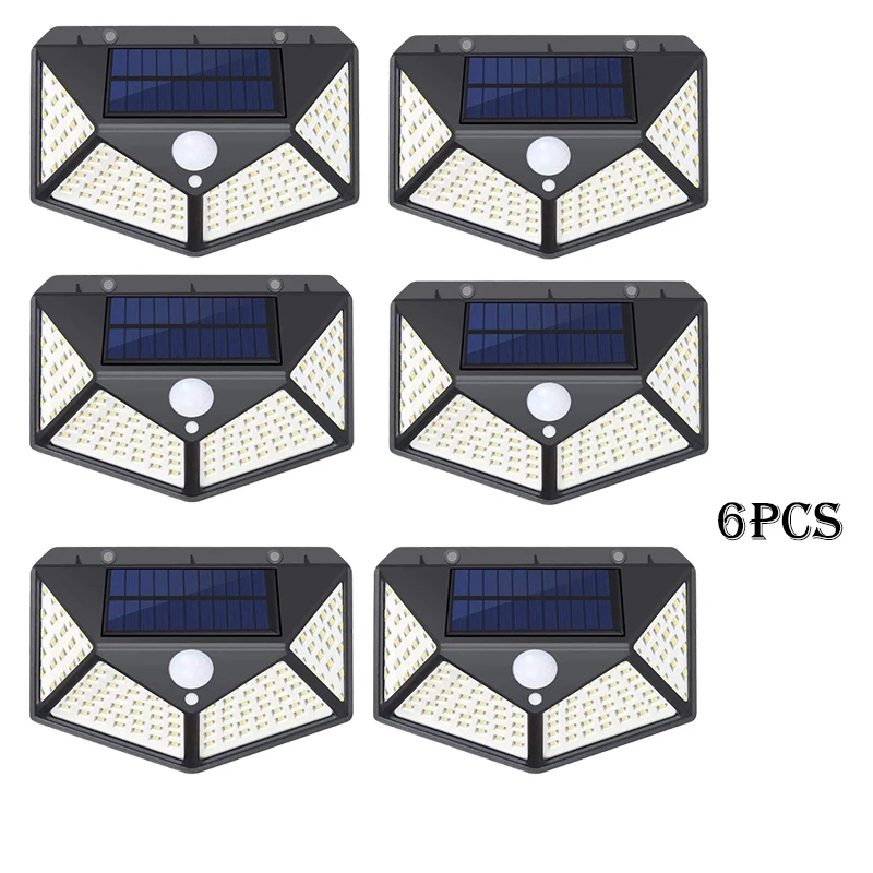 1–12 Stück Solarleuchten für den Außenbereich, 100 LEDs, Wandleuchte, Bewegungsmelder, wasserdichte Solar-Straßenlaterne für Garten, Veranda, Hof, Garage
