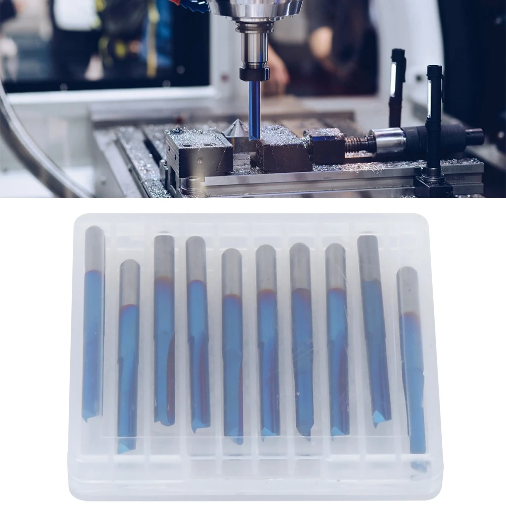 超硬フライス ZDZCYS17DL 超硬合金 3.175mm ハンドル 2枚刃ストレートフライス ブルー