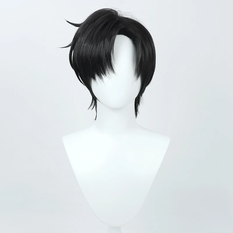 Moon Crystal Chiba Mamoru Cosplay Wig Black Tuxedo Heat Resistant Synthetic Hair Halloween Party Role Play + Free Wig Cap