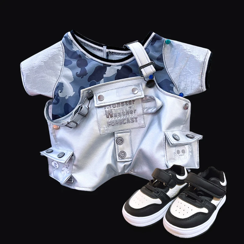 Per Rubble Feference 58 cm Capelli bianchi Zimomo 2.0 Yin Qing Angel Set di vestiti per bambini in pelle argento Abbigliamento da gioco alla moda labubu