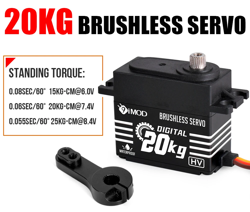 9imod Bürstenloses Servo Wasserdichtes digitales Metallgetriebe-Servo für 1/8 1/10 RC Crawler Car Boat – Detail 29
