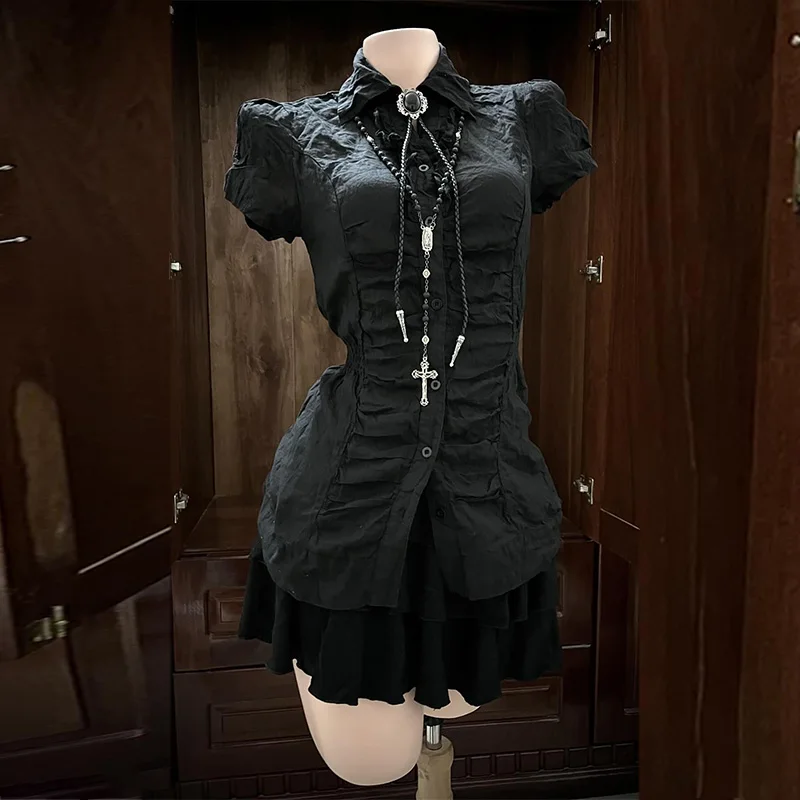 

Original Vintage Bla Long Sve irt Ele Personali Design Faionable Top Autumn Season Polyester Fiber Commu...