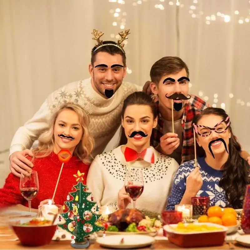 selfs Adhesive Fake Mustache Set Novelty Mustaches for Costume Halloween Festival 