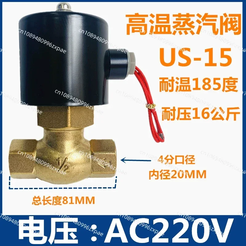 High-Temperature Steam Solenoid Valve 2L/US-20 | All-Copper Coil AC220V, 2-Way NC for DN15/20/25 Pipe Systems