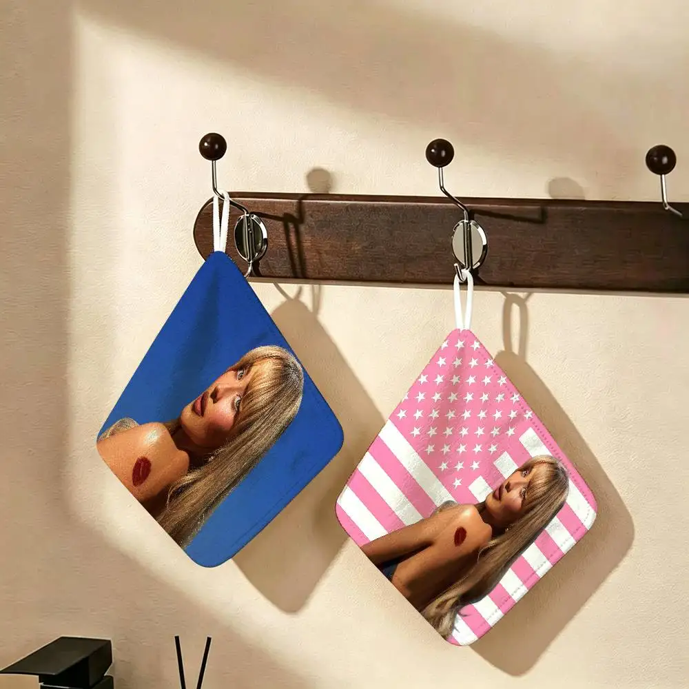Singer S-Sabrina C-Carpenter Reusable Hanging Kitchen Towel, Polyester Cotton Soft Fabric for Office Home Daily Life
