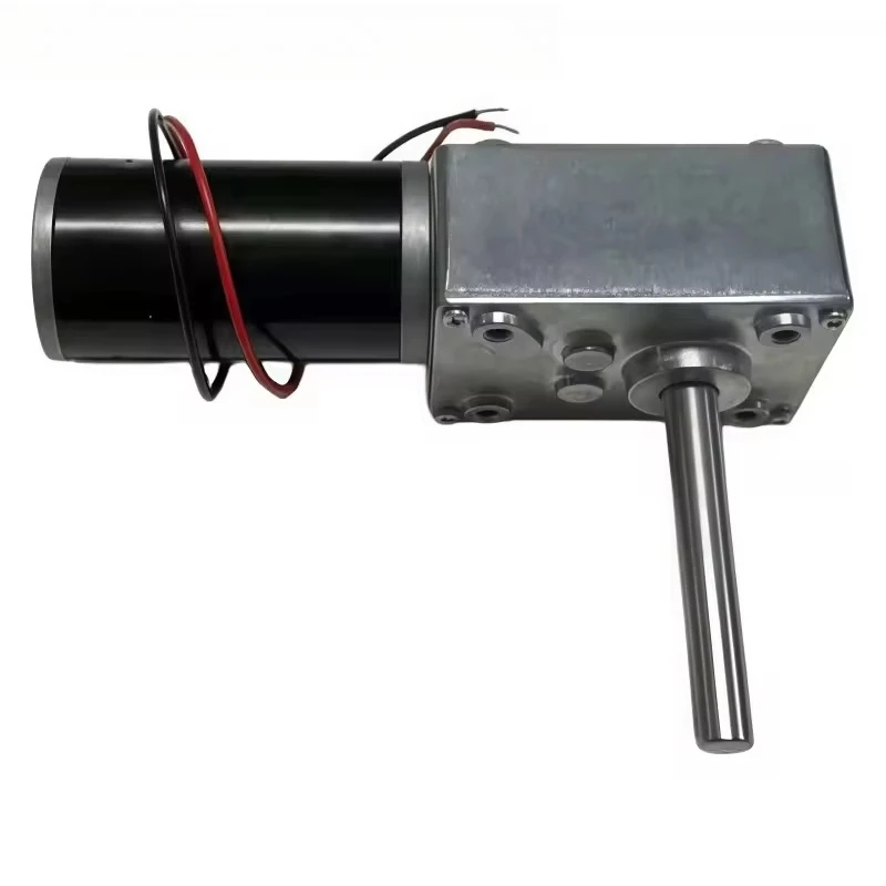 5840-31ZY DC speed reducer motor, 12V or 24V, 51MM long shaft with power cord and adjustable power supply.