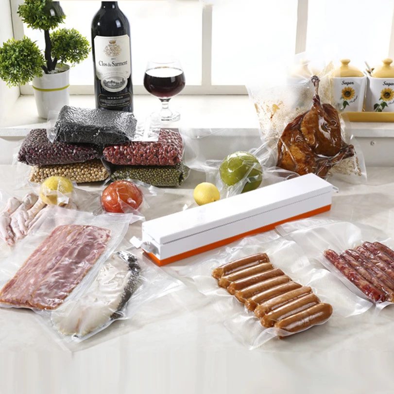 Bolsas de vacío para sellador al vacío de alimentos, mantenimiento largo fresco, 12 + 15 + 20 + 25 + 28cm * 500cm, rollos/lote de bolsas para envasadora al vacío