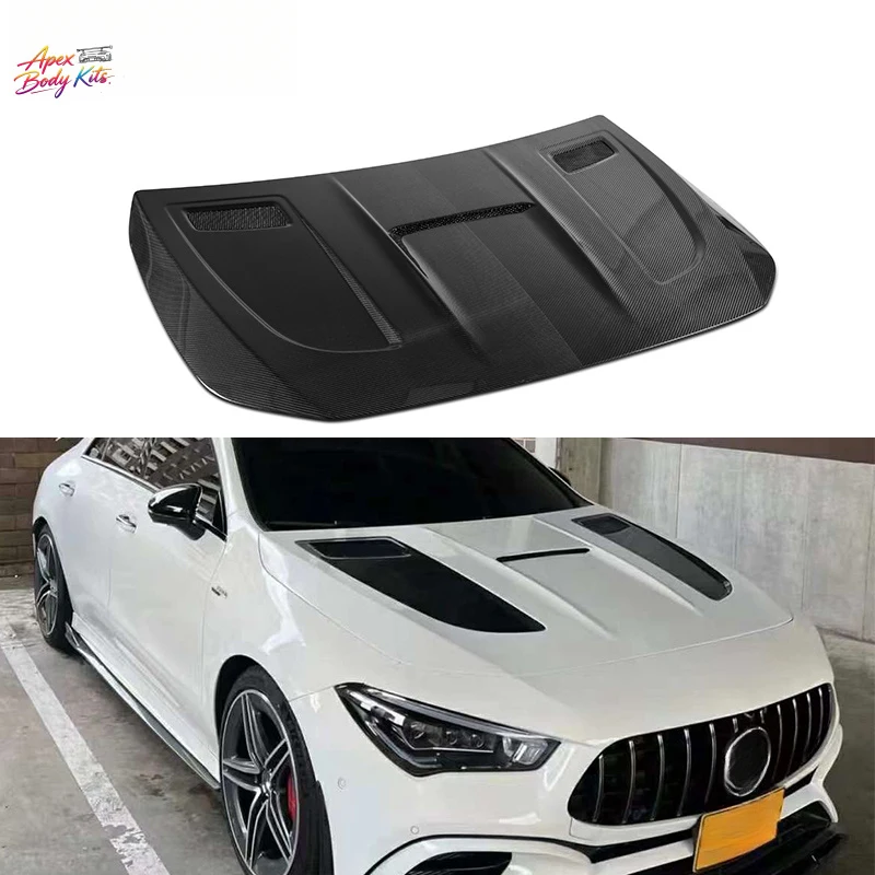 Paktechz pre-preg dry carbon fiber body kit for Mercedes-Benz W118 C118 CLA-Class AMG CLA45s, including engine hood