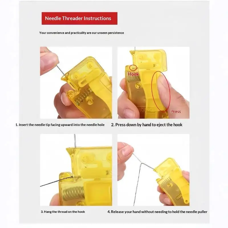 Automatischer Nadel-Einfädler für Näharbeiten, DIY-Bastelarbeiten und Haushaltsnähzubehör, schnelles Einfädelwerkzeug für Handnäharbeiten – Detail 3
