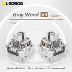 LEOBOG-interruptor V3 de madera gris, conmutador lineal para teclado mecánico personalizado, 3 pines, para juegos, MX, RGB, interruptor de intercambio en caliente