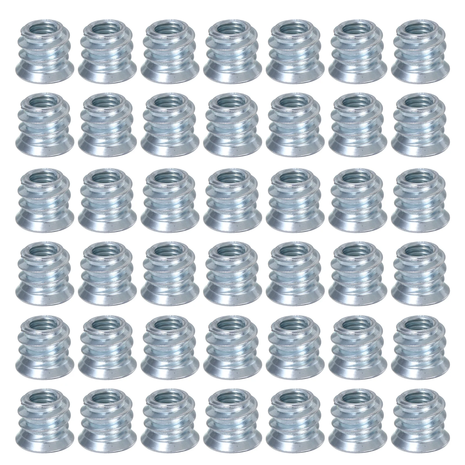 

100Pcs Hex Socket Wood Nuts M6x10 Carbon Steel Threaded Inserts Screw-in Fasteners for Furniture Assembly and Repair