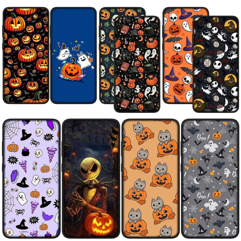 Little Ghost with Halloween Pumpkin Cover Phone Case for Xiaomi Redmi Note 11 10 9 8 Pro 9S 10S 11S 10A 9A 8A 10C 9C NFC 9T