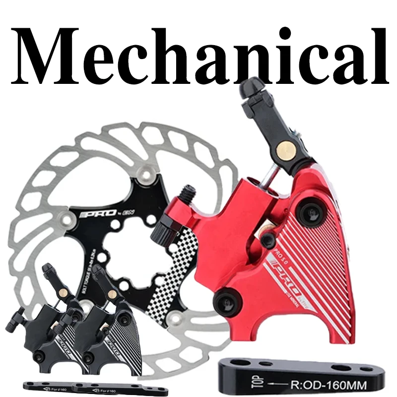 

2 piston Brake Caliper Mechanical Hydraulic Brake Caliper Flat Mount Bicycle Mechanical Disc Brake Front Rear Road Bike