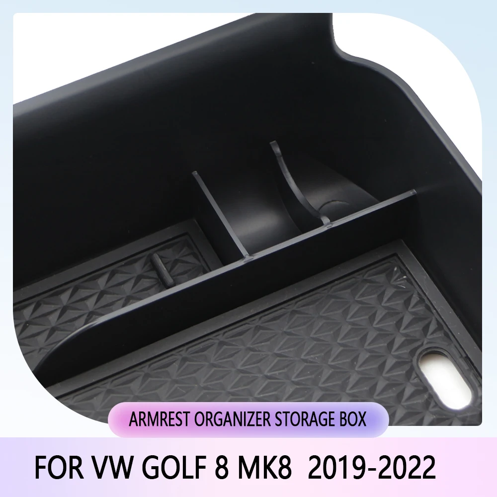 Car Armrest Storage Box Tray Center Console Organizer Holder for Volkswagen VW Golf 8 MK8 Golf8 Accessories 2019 2020 2021 2022