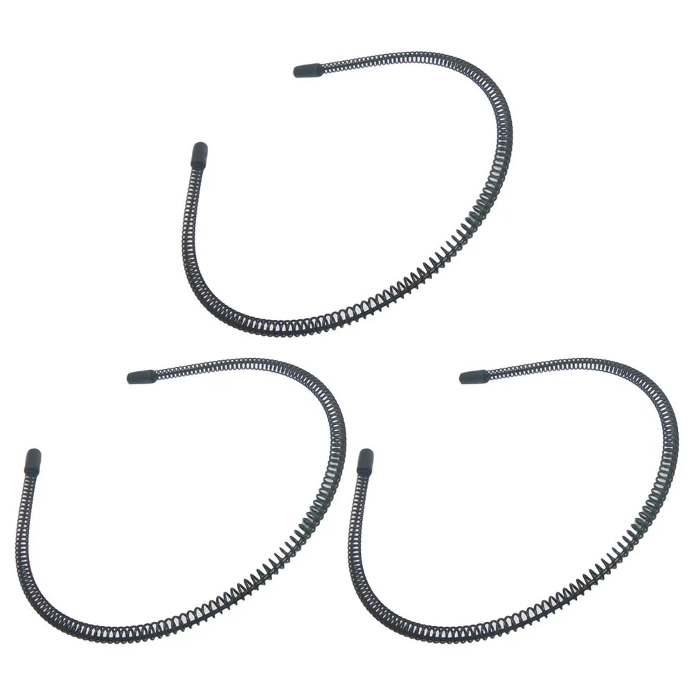 

3 шт., повязки на голову из пружинной железной проволоки, гофрированные аксессуары для волос для спорта, мытье лица, укладка лица, 3 упаковки, черный