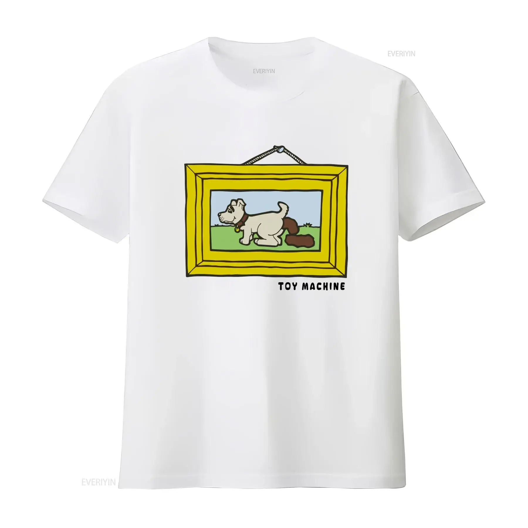 Toy Machine Skateboards T Shirt Poop Light Blue Funny Dog Print vintage Washed Versatile Stretched Comfortable Unisex Slightly