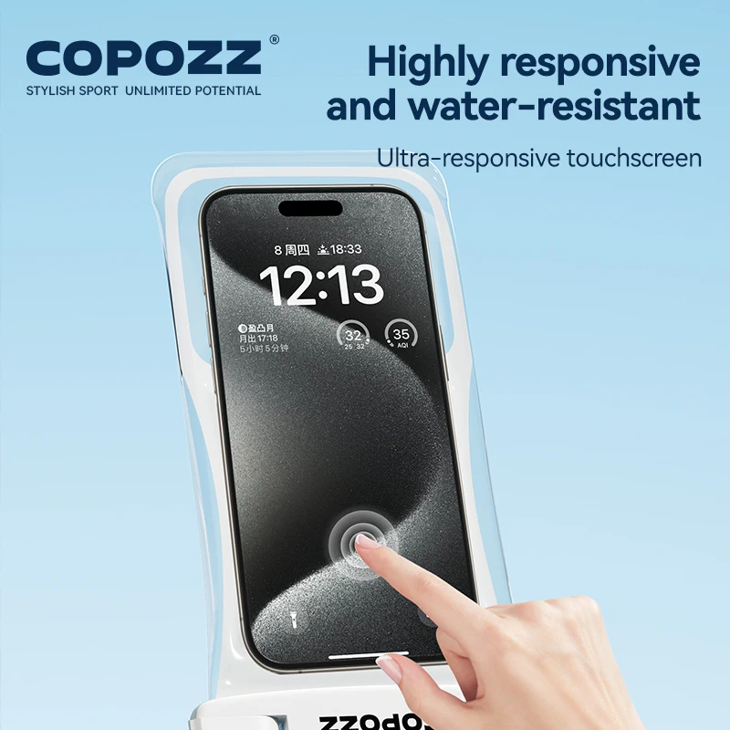 COPOZZ Custodia impermeabile universale, custodia impermeabile IPX8 per telefono per nuoto, spiaggia, kayak, custodia galleggiante sommergibile per smartphone da 7,5 pollici