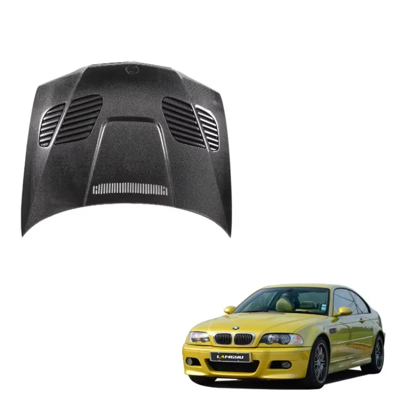 

Modification Car Exterior Tuning Part Engine Cover Hood 3 Series E46 Coupe 2 Door LY Style Carbon Fiber Front Bonnet for E46