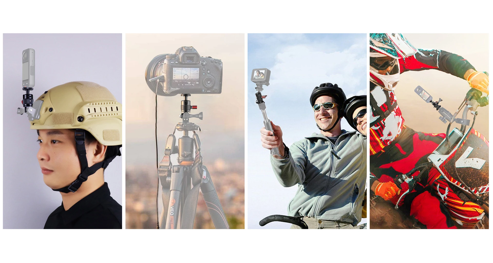 360 องศาหมุนขาตั้งกล้องอะแดปเตอร์ 1/4 "สกรู Ballhead อลูมิเนียมสําหรับ GoPro Hero 13 12 สําหรับ insta360X4 Action กล้อง