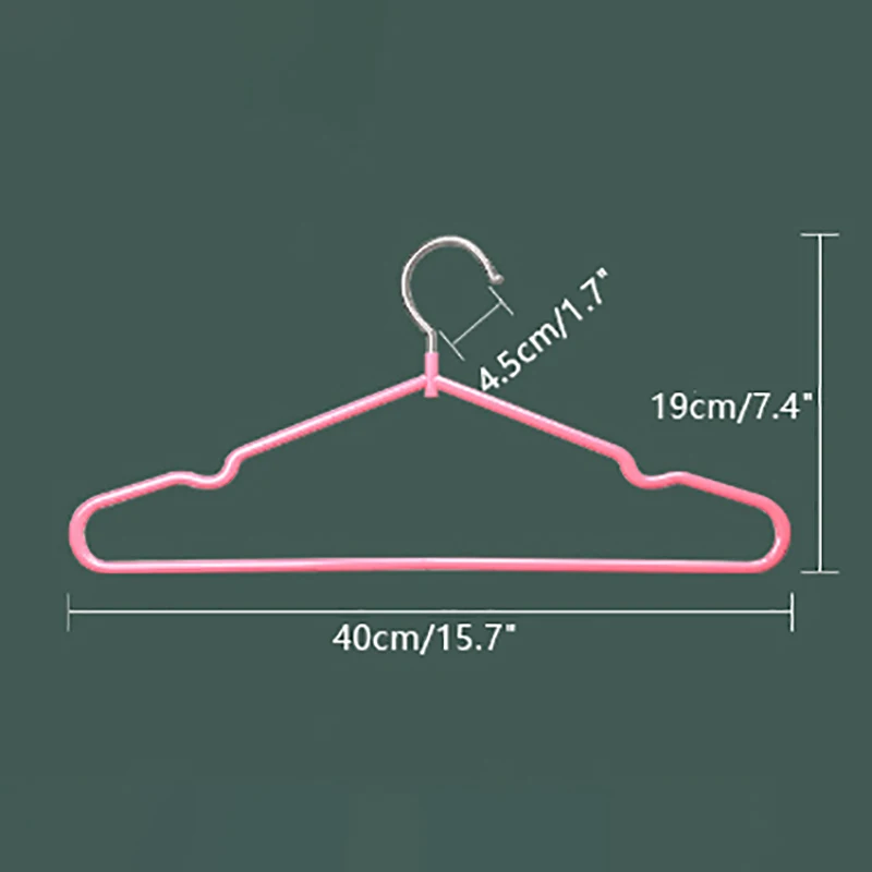 1PC Clothes Hanger Hanger With Grooves For Airing Children Adult Metal Simple Thick Non-slip Dip Plastic Coat Hanger Blue Green