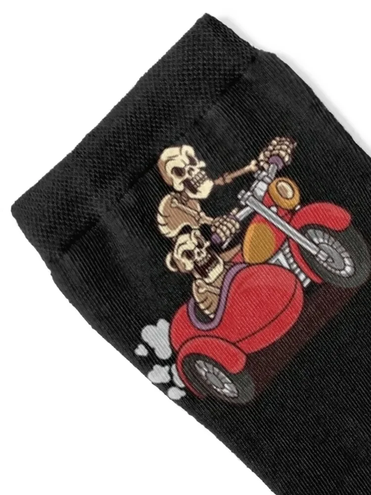 Skeleton Motorcycle with Sidecar Socks soccer anti-slip japanese fashion sports and leisure Novelties Male Socks Women's